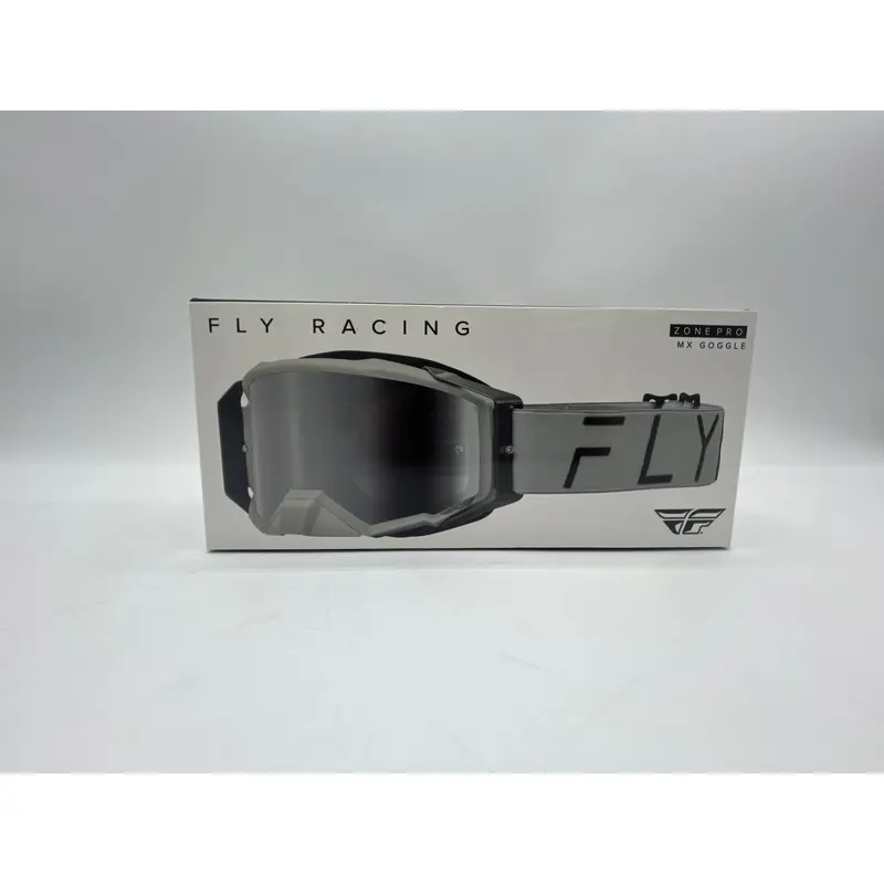 FLY RACING ZONE PRO GOGGLE GREY W/ GREY MIRROR/SMOKE LENS