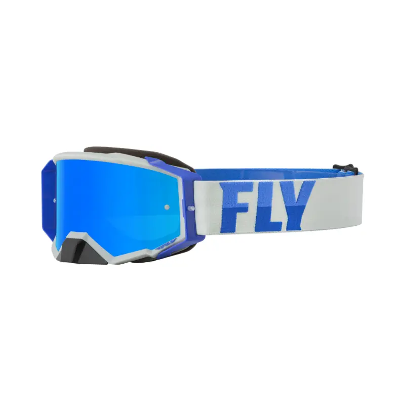 FLY RACING ZONE PRO GOGGLE GREY/BLUE W/ SKY BLUE MIRROR LENS 37-51893