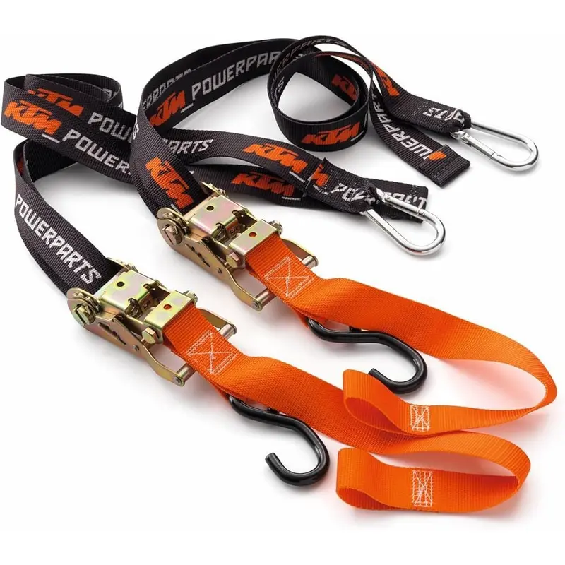 KTM RATCHETING SOFT TIE DOWN WITH CARABINER HOOKS