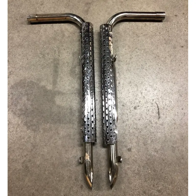 VANDERHALL VENICE POLISHED EXHAUST PIPES MUFFLERS SILENCERS CANS LEFT RIGHT