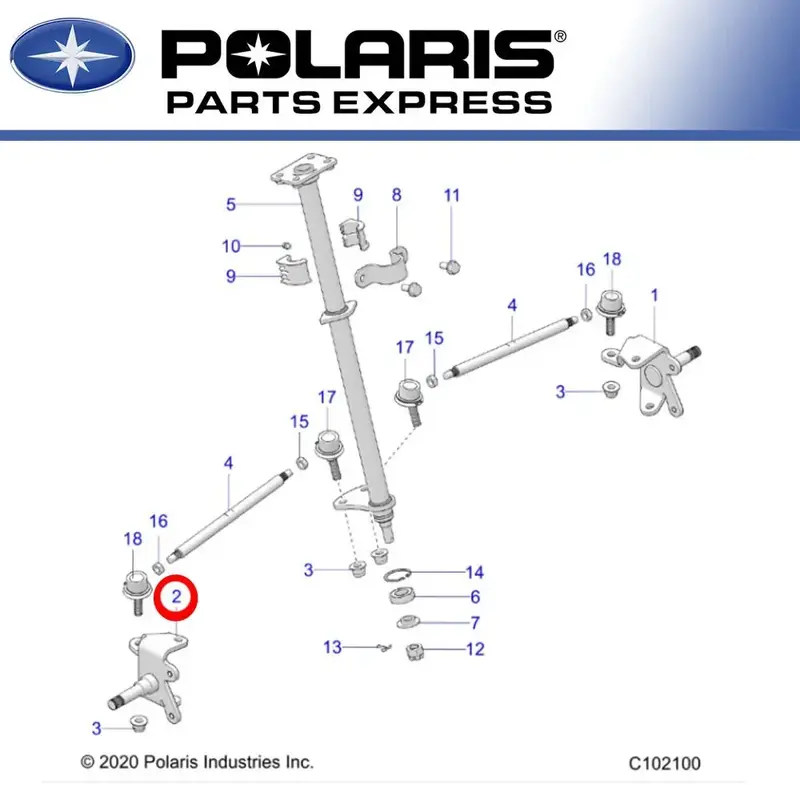NEW POLARIS 2021 OUTLAW 70 RIGHT SIDE STEERING SPINDLE KNUCKLE 1544274-458 OEM