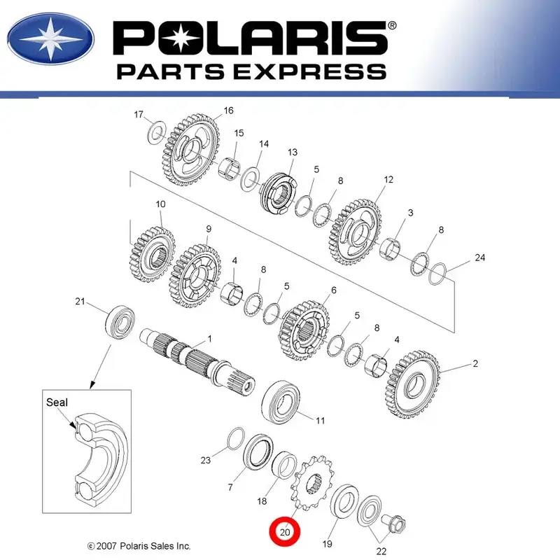 NEW GENUINE POLARIS 2008-2010 OUTLAW 450 525 S IRS 14T FRONT SPROCKET 3222160