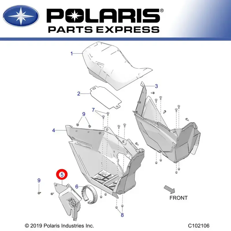 NEW GENUINE POLARIS 2021 2022 OUTLAW 70 CLOSE OFF PANEL RH 5456180-070 OEM