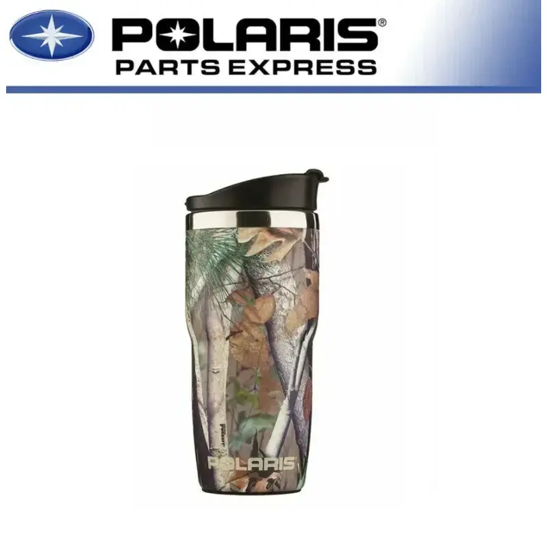 NEW OEM POLARIS CAMO TRAVEL 16 OZ COFFEE MUG STAINLESS HUNTING SPORTSMAN 2867961