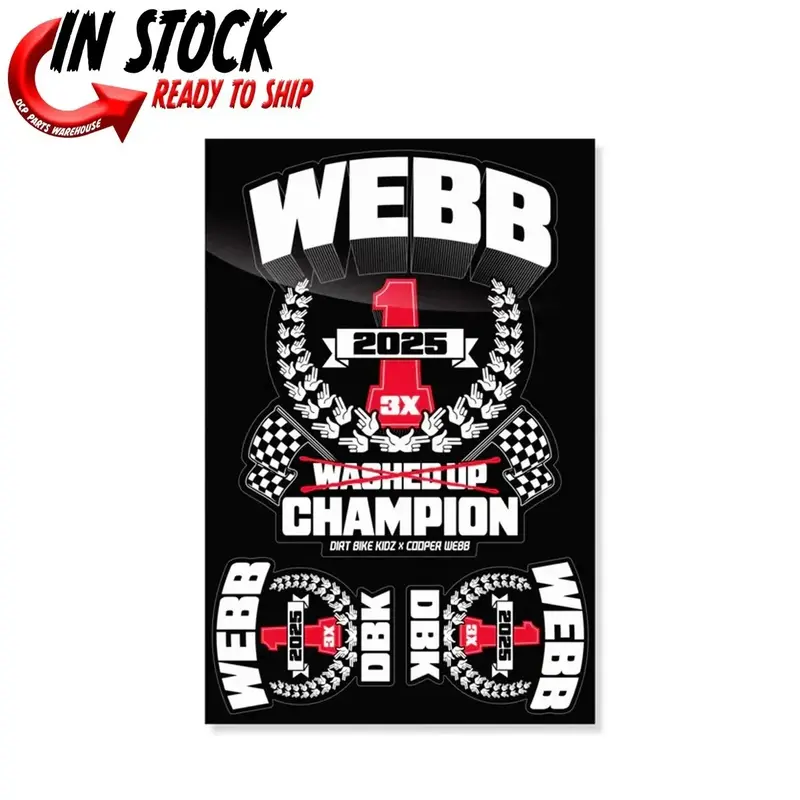NEW! 2025 DBK LIMITED EDITION THE CHAMP STICKER PACK COOPER WEBB 4X6 INCH