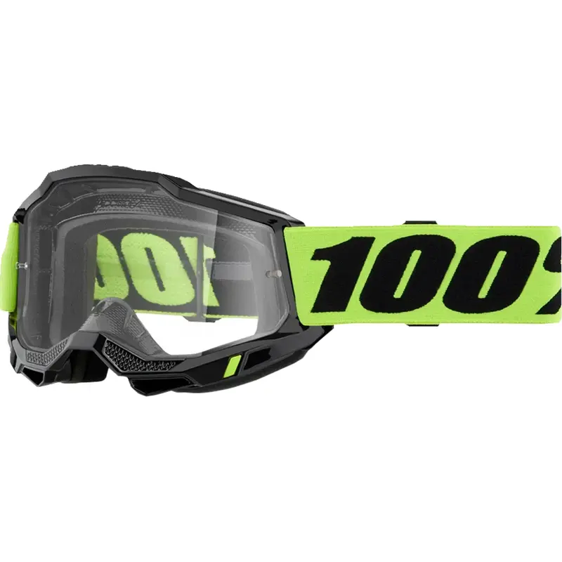 100% Accuri Fits 2 Goggle - Neon Yellow - Clear Lens 50013-00040