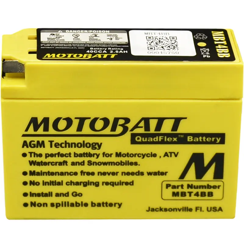 MOTOBATT BATTERY MBT4BB SEALED FACTORY ACTIVATED