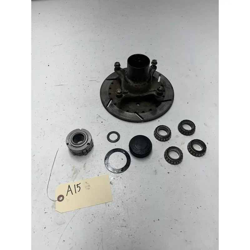 1995 95 Polaris Sportsman 400 4x4 OEM LOT Front Hub Bearing Disc Rotor Lug Cap