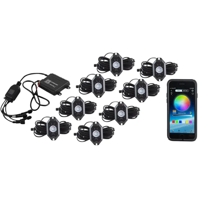 Moose offroad 8 Pod Rock Light Kit - RBG