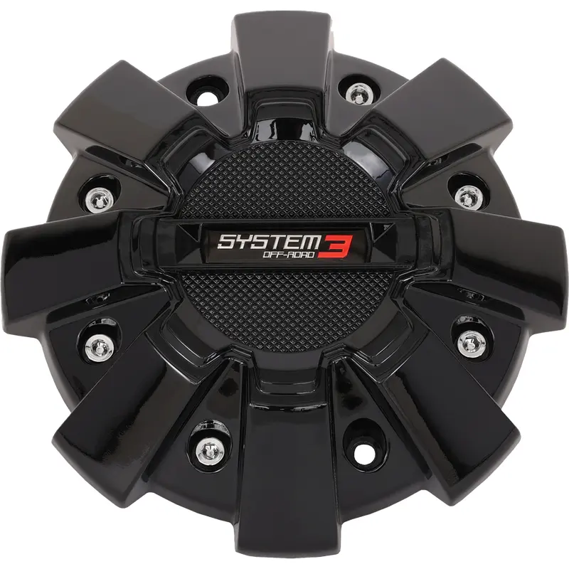 SYSTEM 3 ST7 CENTER CAP DUAL FIT BOLT-IN GLOSS BLACK