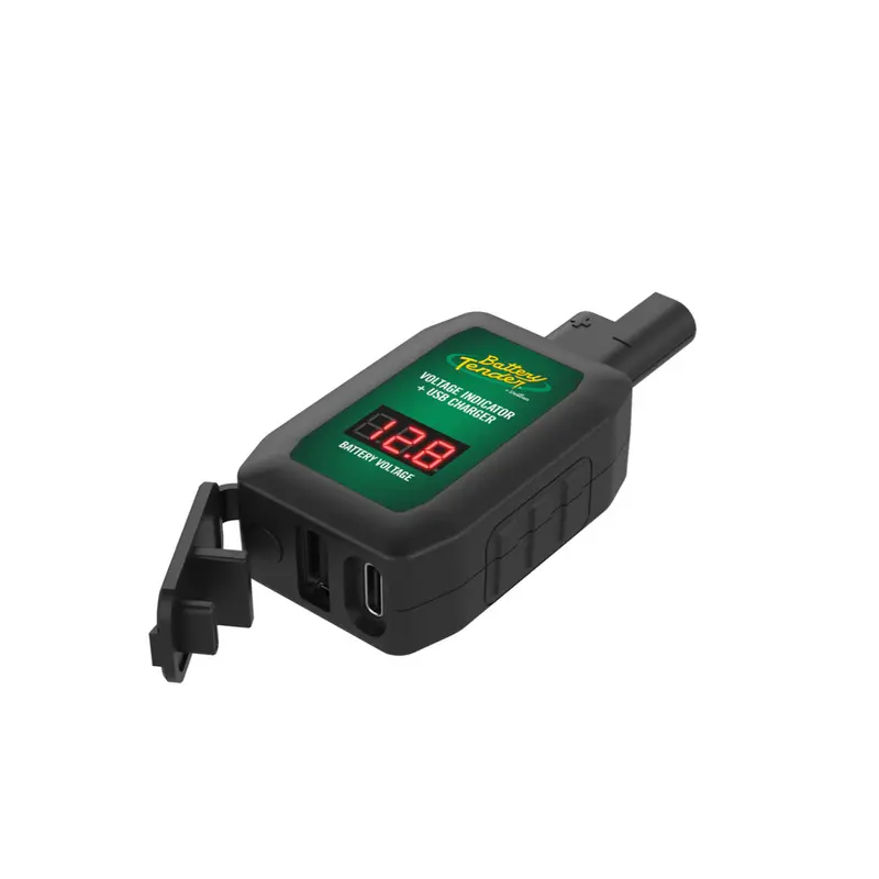 BATTERY TENDER LCD VOLTAGE INDICATOR W/ USB & USB TYPE-C CHARGING ADAPTERS