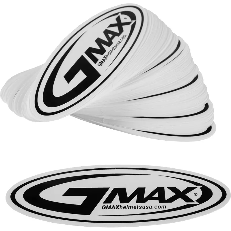 GMAX STICKER GMAX HELMETS LOGO BLACK/WHITE 5" 100/PK