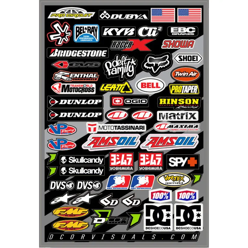 D-COR MISC LOGOS DECAL SHEET 12"X18"