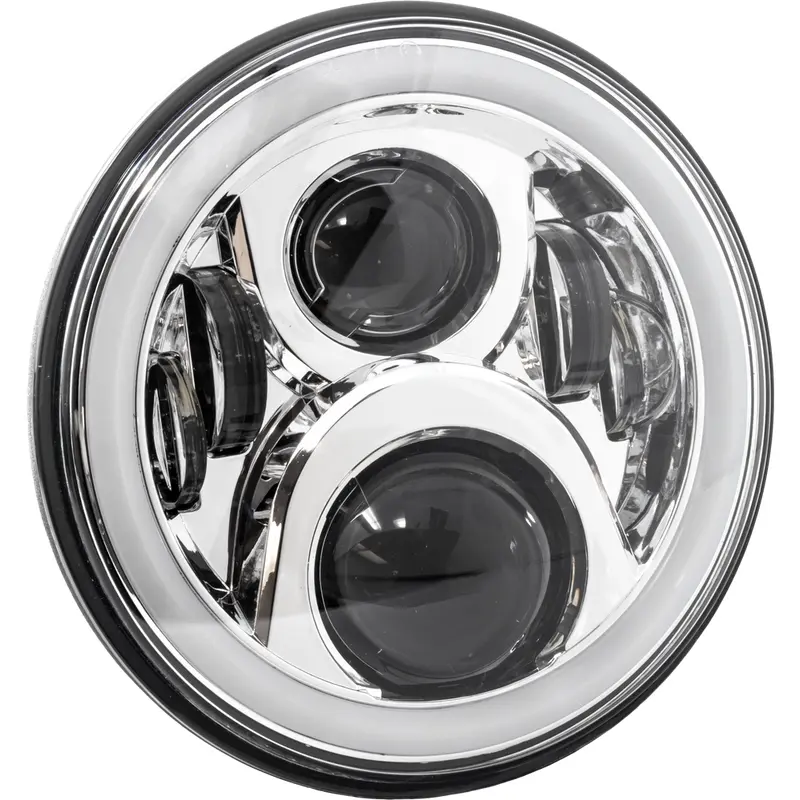 LETRIC LIGHTING CO 7" LED HEADLIGHT FULL HALO CHR W/ MNT ADAPTER