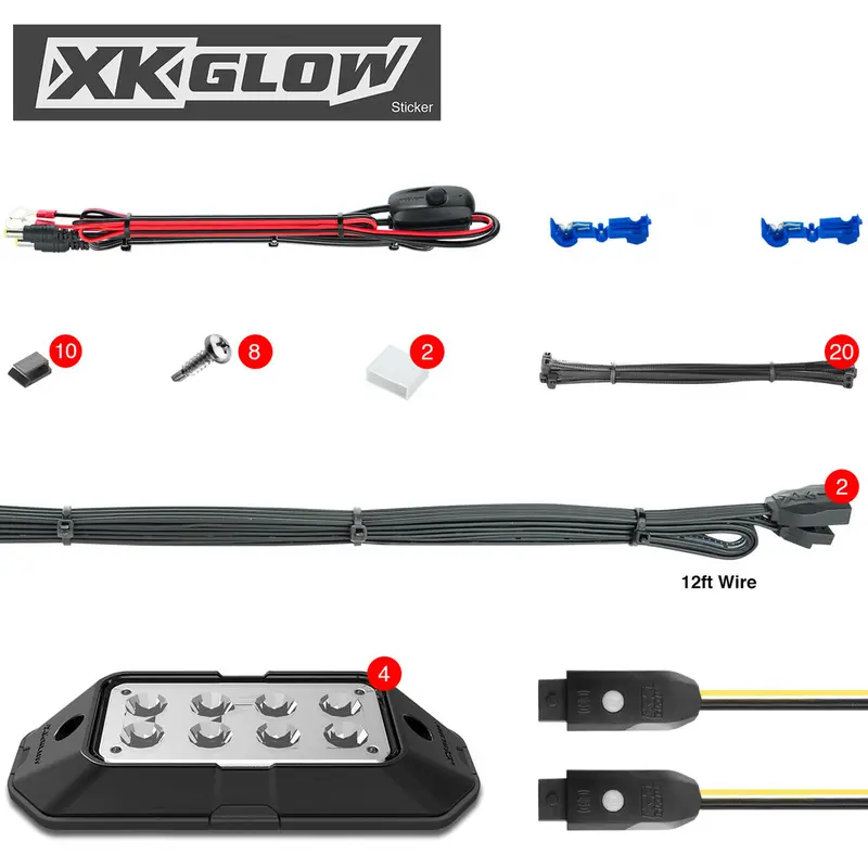 XK GLOW 4PC RGB ROCK LIGHT
