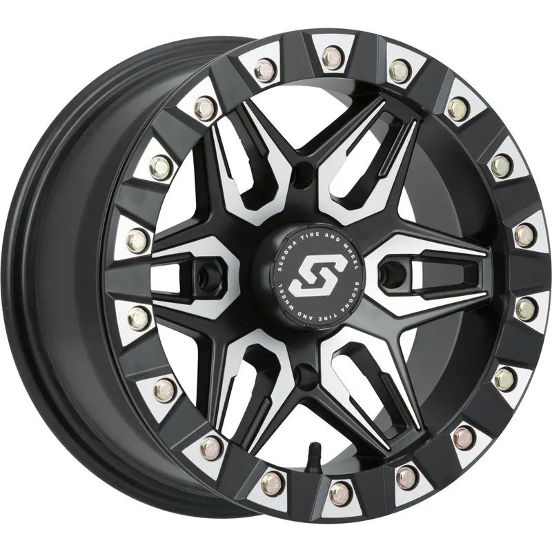 SEDONA SPLIT 6 BDLK WHEEL 14X7 4/156 4 3 ( 5MM) BLK/MACHINED