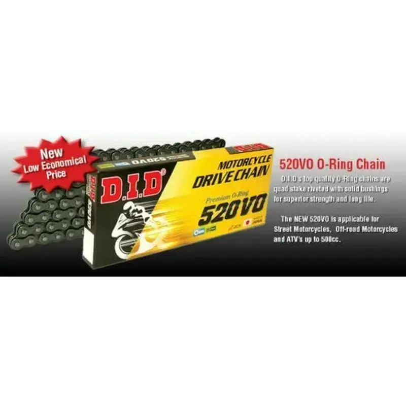 DID 520 VO Professional O-Ring Series O-Ring Chain (Natural) 88 Links