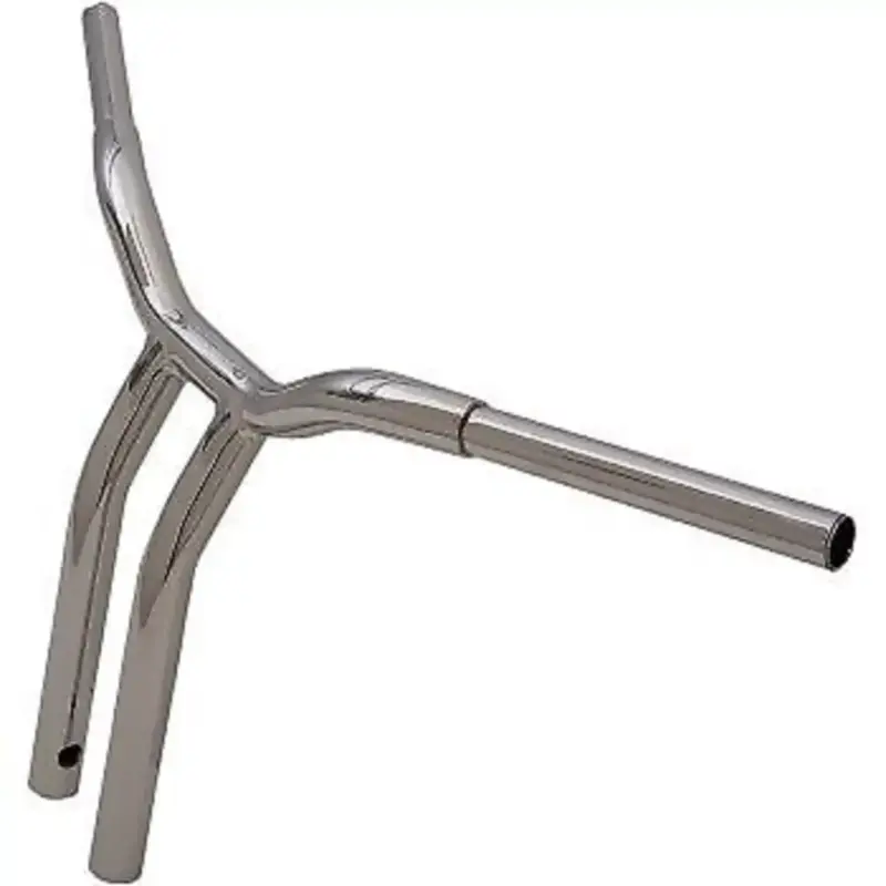 LA CHOPPERS Chrome 14" Kage Fighter Welded Bent-Riser Handlebars