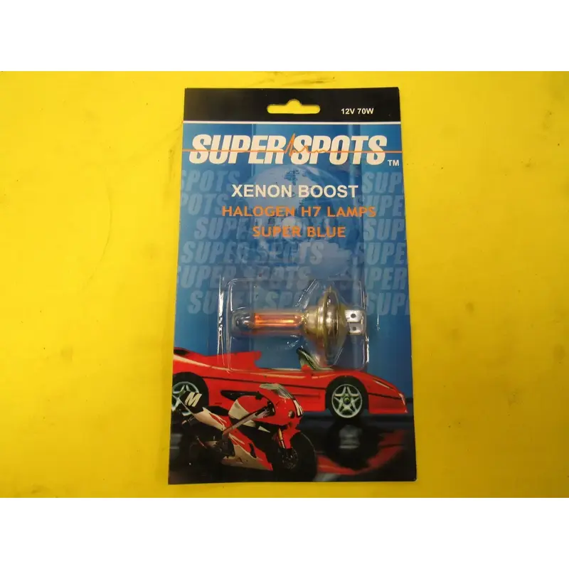 SUPER SPOTS- HALOGEN H7- SUPER BLUE- LAMP BULB- N.O.S.