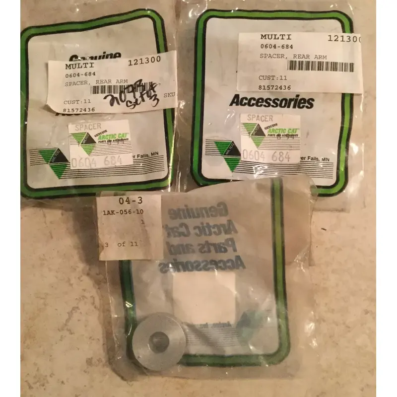 ARCTIC CAT OEM SNOWMOBILE REAR RR ARM SPACER SET OF 3 0604-684 OBSOLETE GENUINE