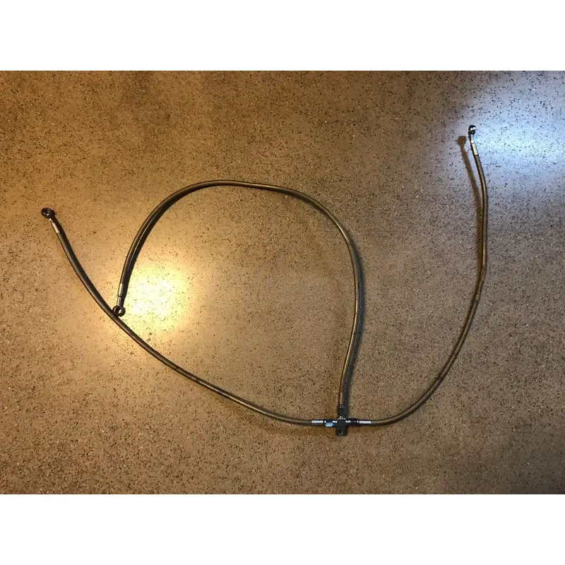 STAINLESS STEEL BRAIDED 46.5" FRONT BRAKE LINES HOSES ATV USED