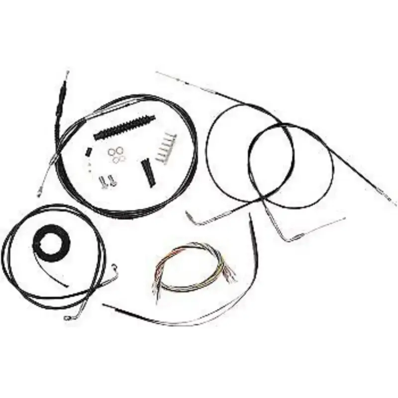 LA CHOPPERS LA-8110KT2A-13B Black Vinyl Braided Handlebar Cable/Brake Line Kit