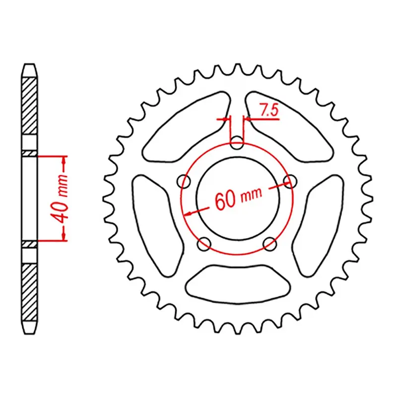 MTX KTM 50 Hornet Lightweight Steel Rear Sprocket #415 (11H-KM3)