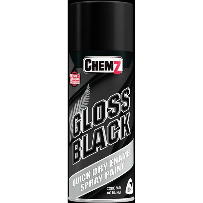 Chemz Enamel Paint Gloss Black (400 ml)