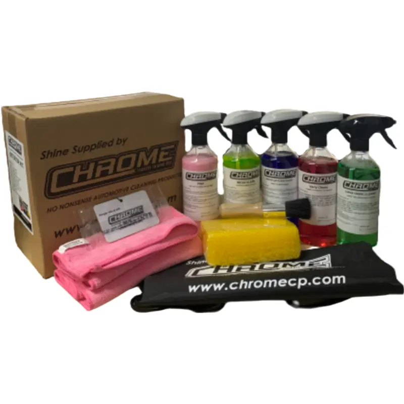 Chrome Interior Kit (Pink) | Complete Car Interior Cleaning & Freshening Set
