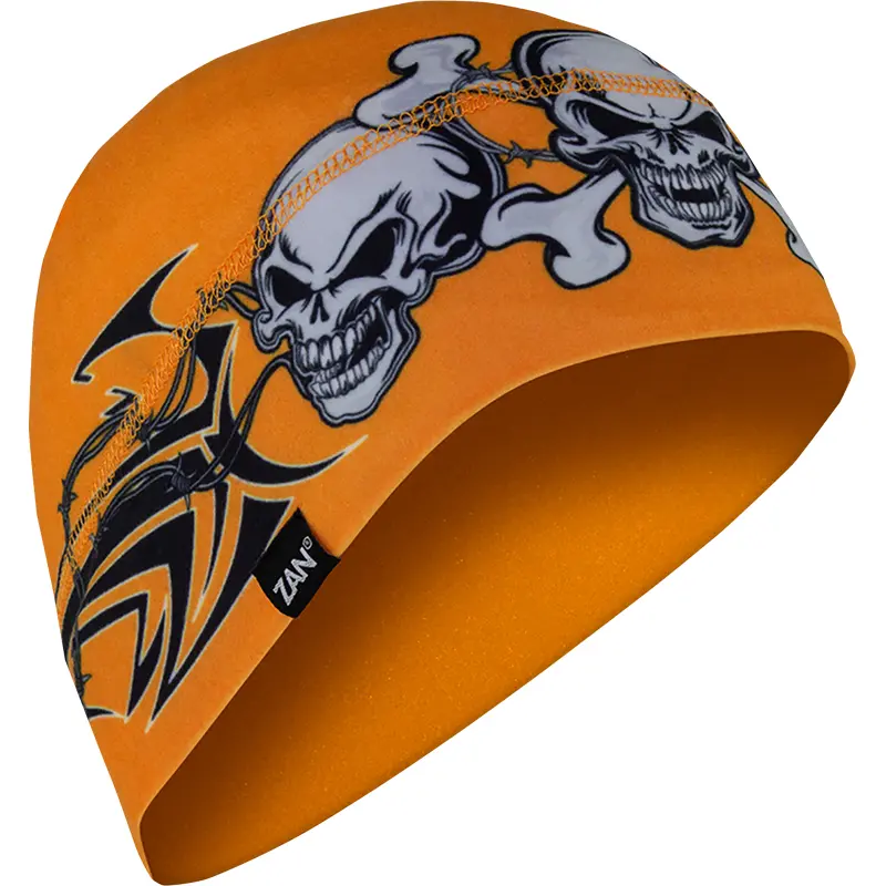 ZAN HEADGEAR SportFlex? Beanie - Orange Tribal Skull WHLL669
