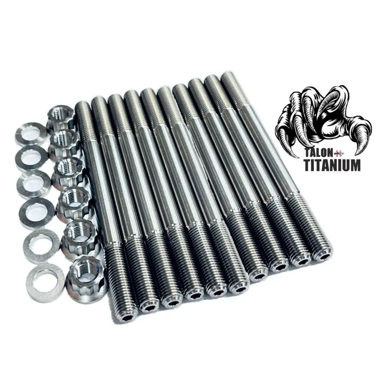 Get Ti MT10 MT-10 Cylinder Head Studs TITANIUM Head Stud Bolt 12 Pt Nut Kit Set
