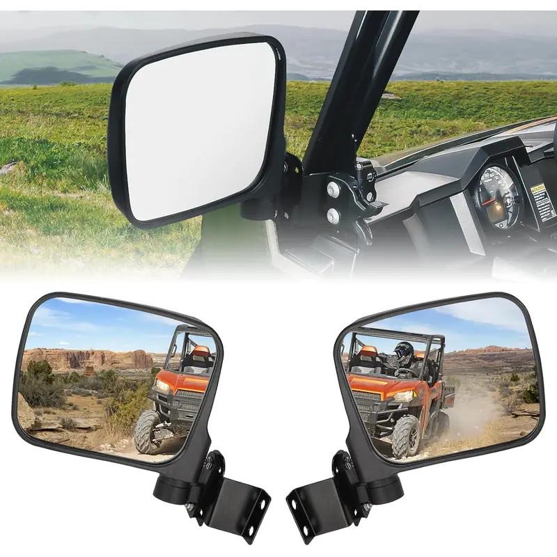 UTV Rear View Side Mirrors 7.8" Large Pro-fit Cab for Polaris Ranger 500/570/XP 900