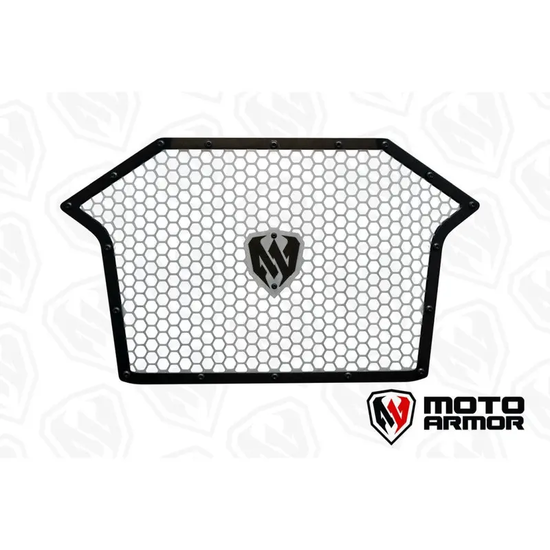 Moto Armor Premium Radiator Grill Set Black Trim Raw Mesh