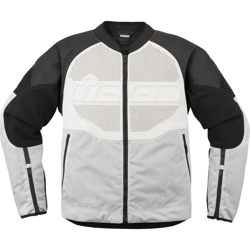 ICON Overlord3* Leather Jacket - White - 2XL 2810-4122