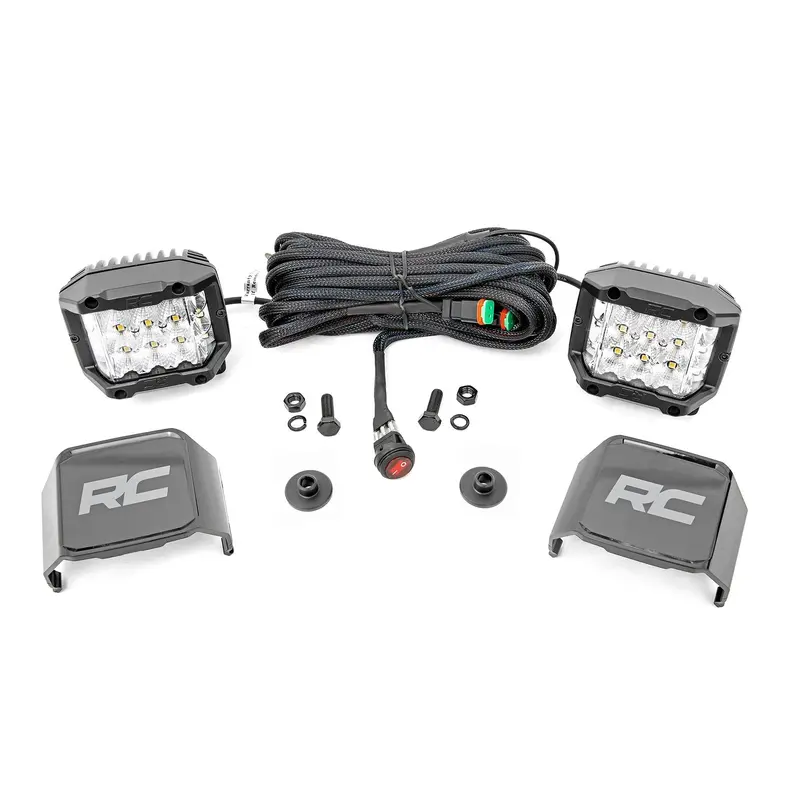 LED Light Kit | Ditch Mount |  2" Chrome Pair | Wide | Ford Bronco 4WD (21-25) | 71050