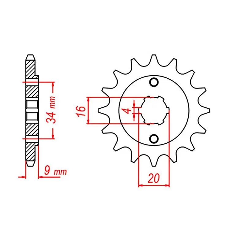 SPROCKET FRONT OE STEEL 1554 14T #520