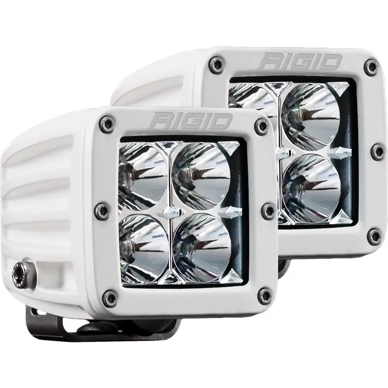 Hybrid Flood Surface Mount White Housing Pair D-Series Pro RIGID Industries