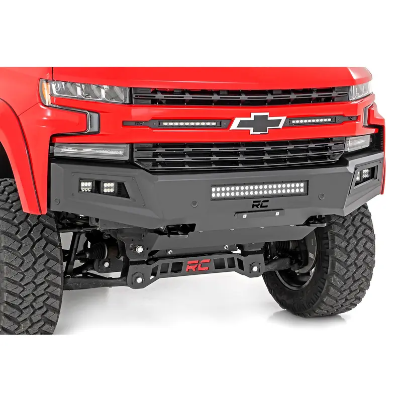 High Clearance Front Bumper | LED Lights & Skid Plate | Chevy Silverado 1500 (19-22) | 10757A