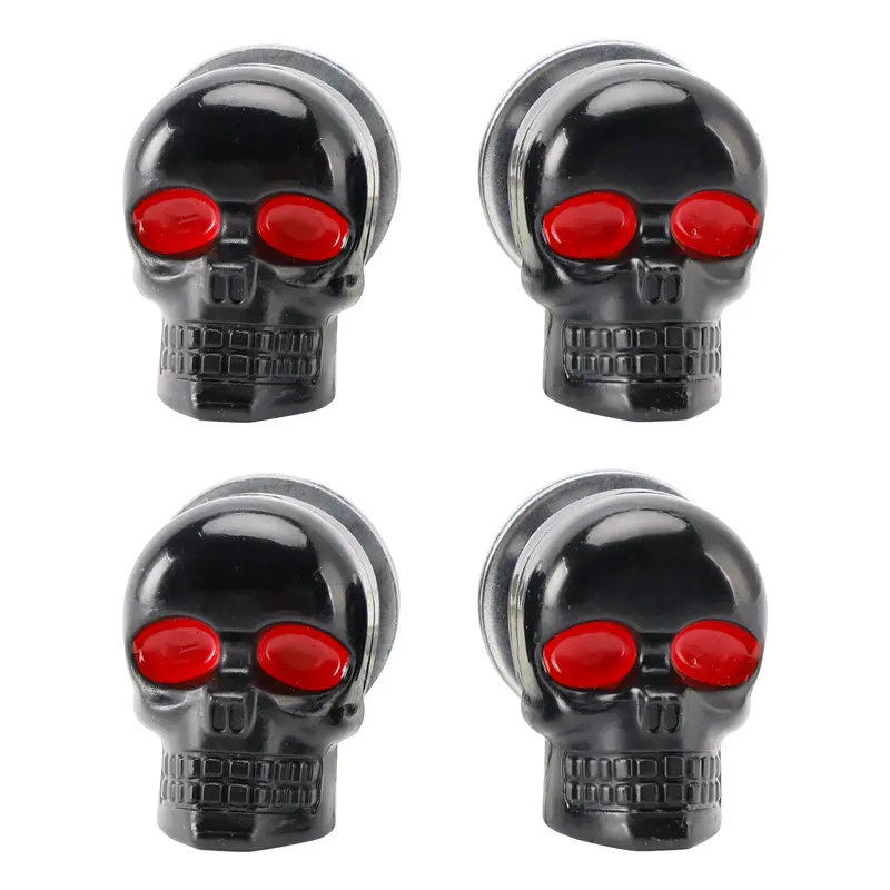 X4 M6 Plastic Custom Head Skull License Plate Frame Screws Bolts Hardware Black
