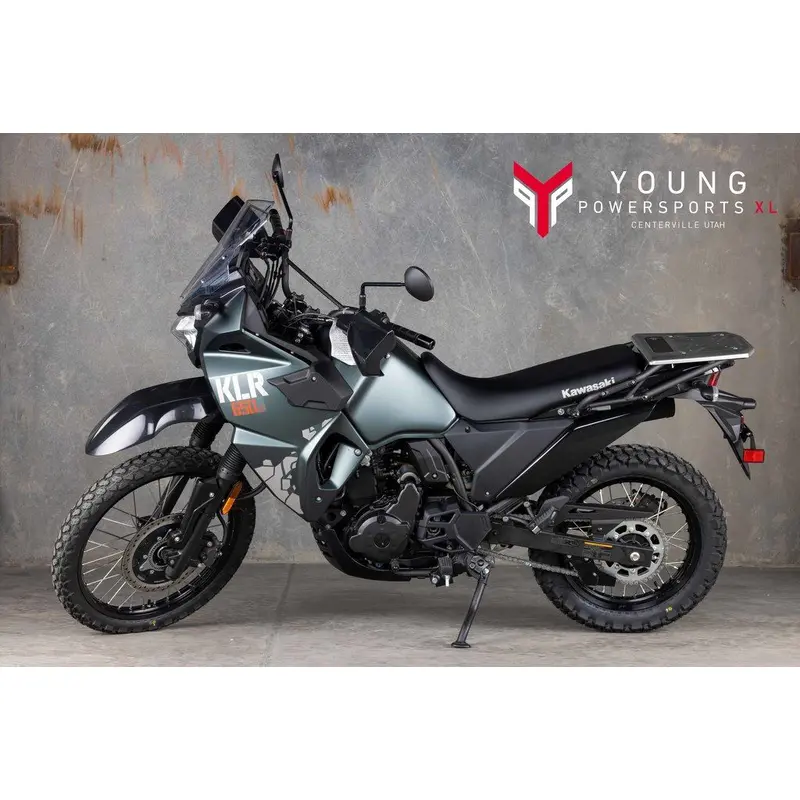 New 2025 Kawasaki KLR650 S Metallic Matte Old School Green ABS