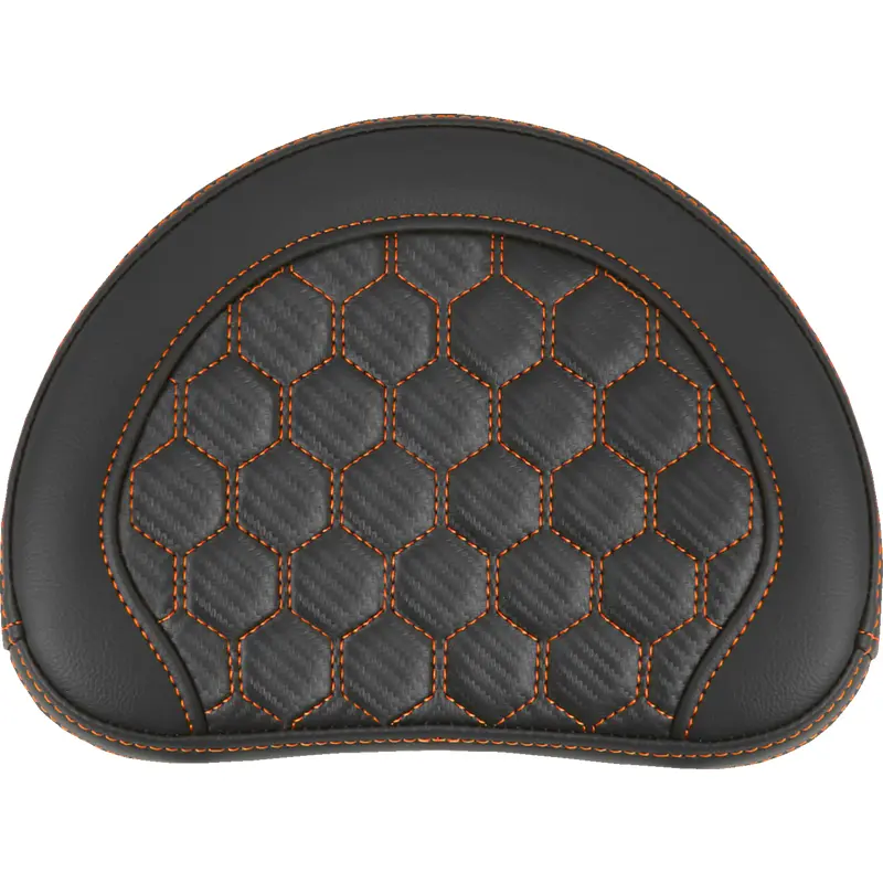 SADDLEMEN RoadSofa* Sissy Bar Pad - Honeycomb - Orange Stitching 051349ORA