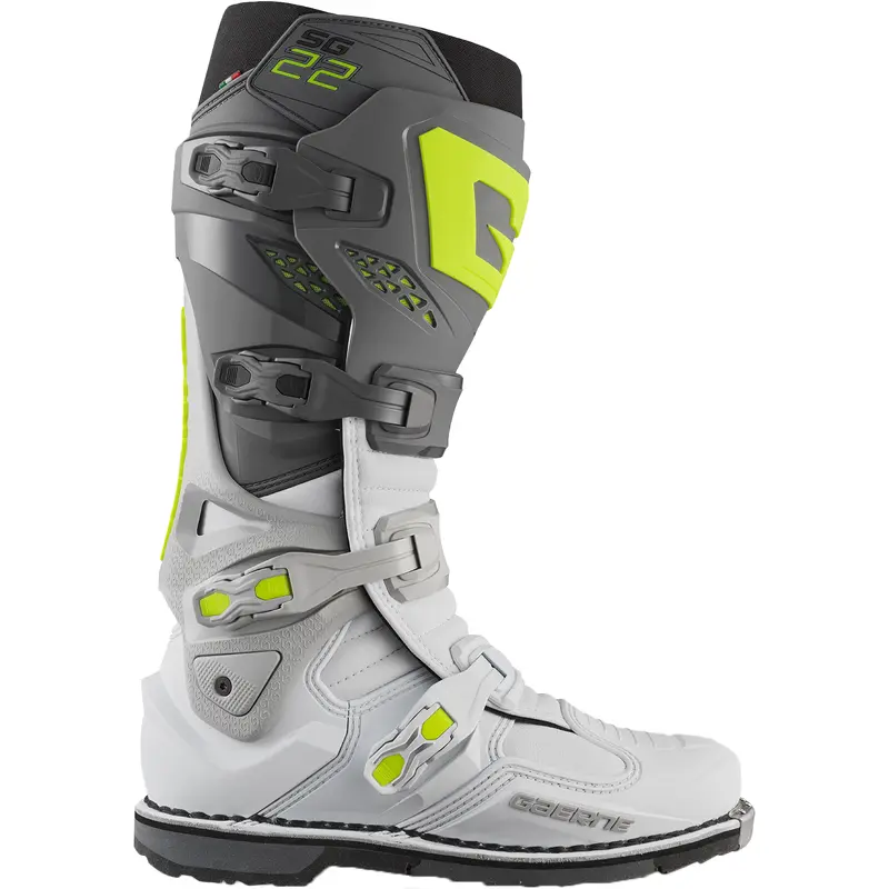 GAERNE SG 22 Boots Anthracite/White/Grey Size 8 - High-Performance Motorcycle Footwear