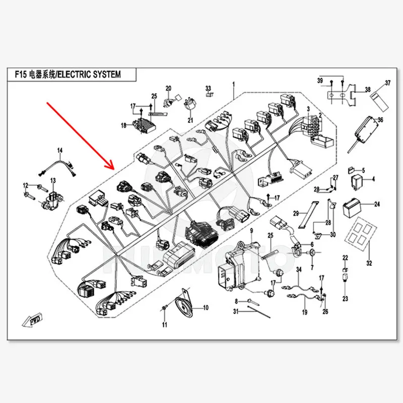 Main cable suit CF250NK model 2021 code is 6KM0-150200-40004