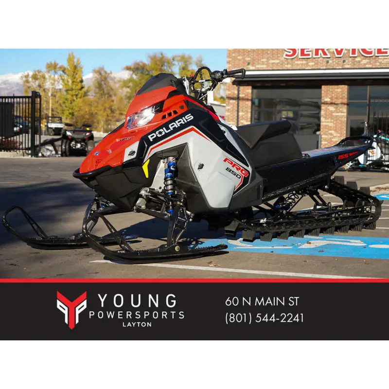 New 2025 Polaris Boost PRO RMK 155 Storm Gray / Indy Red
