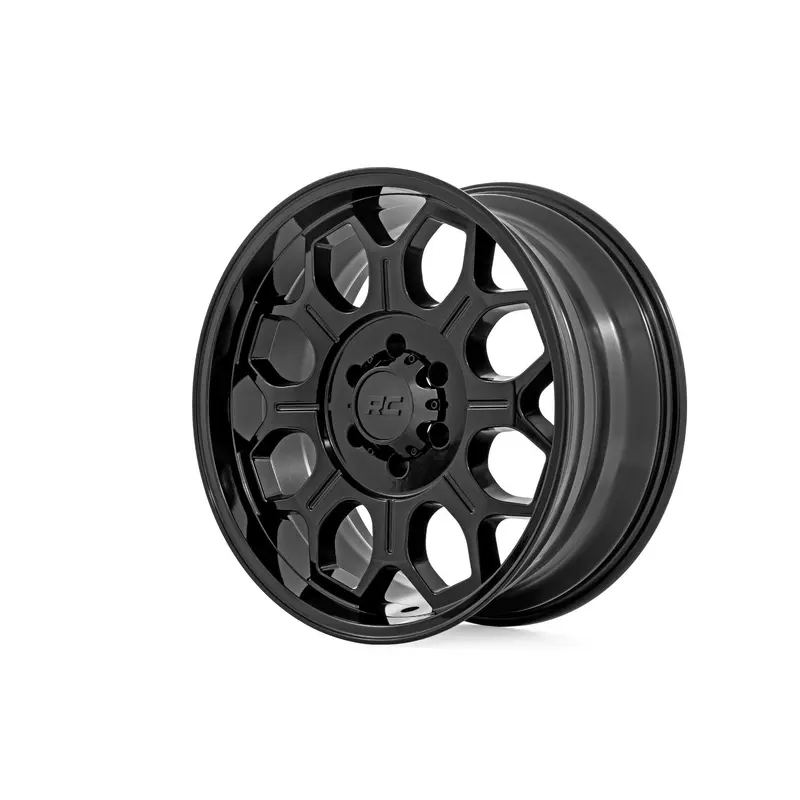 Rough Country 77 Series Wheel | One-Piece | Semi Gloss Black | 20x10 | 6x135 | -25mm | 77202517