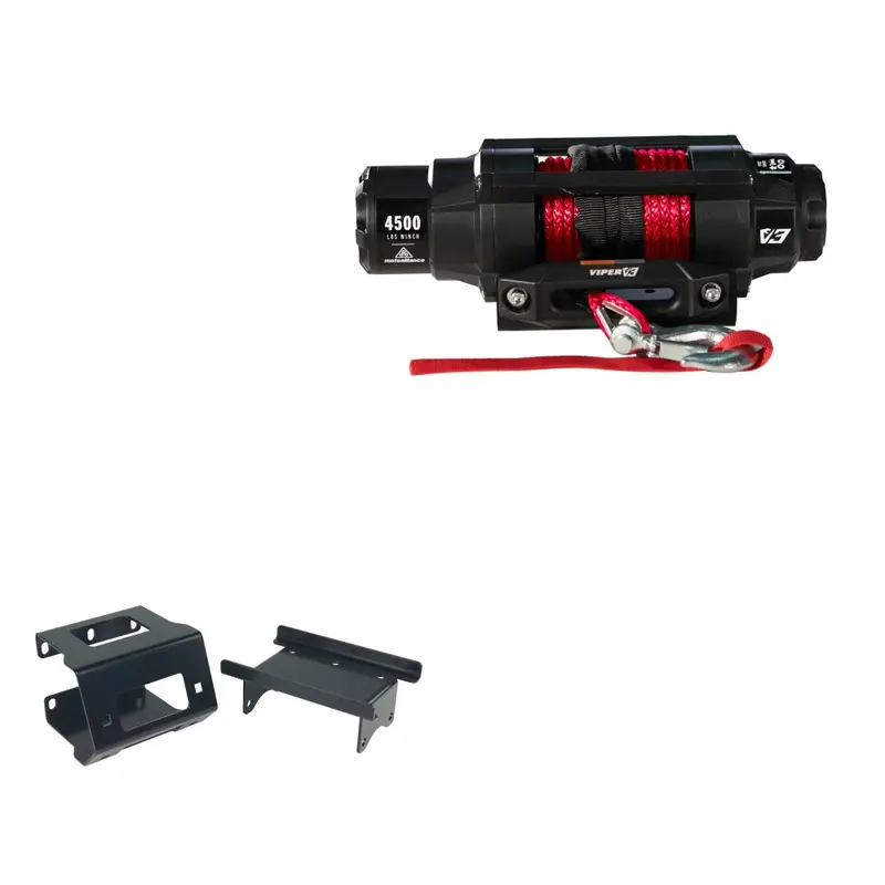 Viper 4500lbs V3 Winch Red Rope With Mount For Polaris Sportsman 550 2010-2014