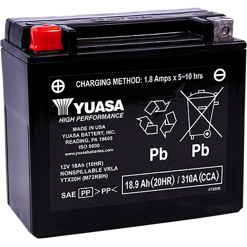 YUASA AGM Battery - YTX20H YUAM72RBH