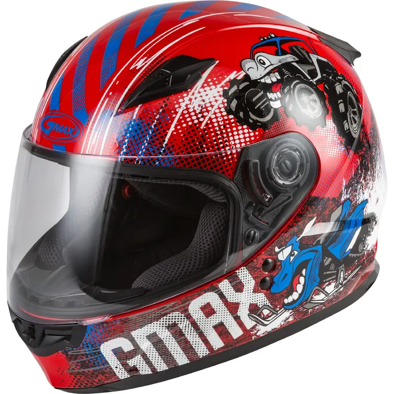 GMAX YOUTH GM-49Y BEASTS FULL-FACE HELMET RED/BLUE/GREY YL G1498372