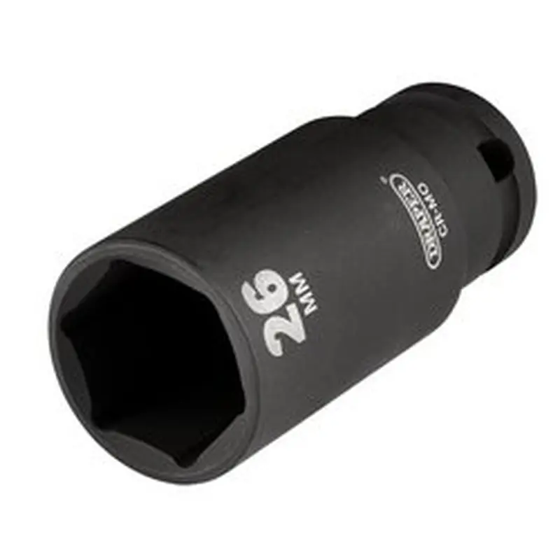 Draper Hi-Torq Metric Deep Impact Socket, 3/8" Sq. Dr., 26Mm | 410D-Mm