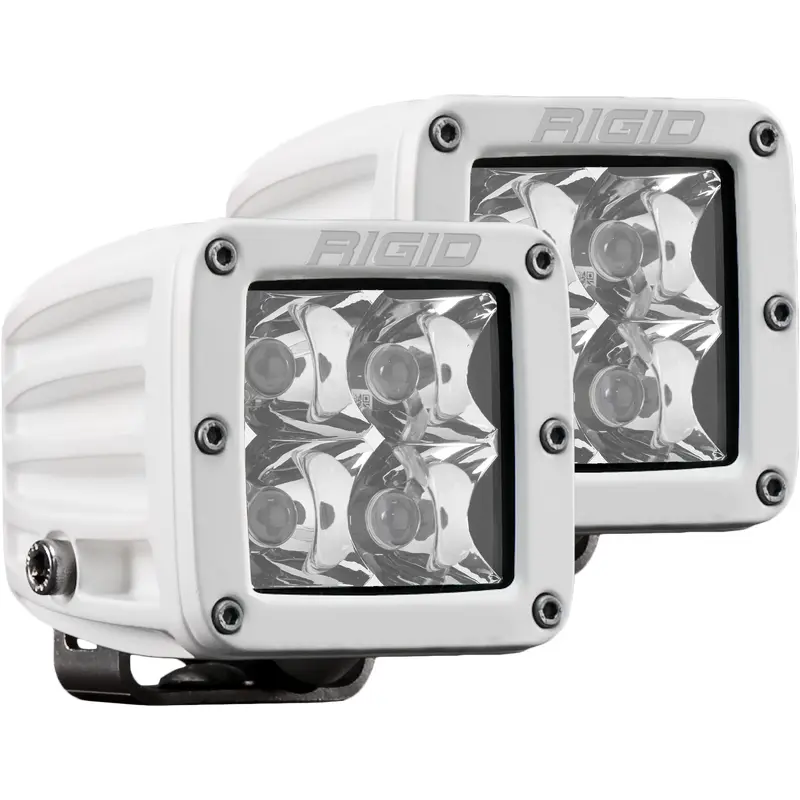 Hybrid Spot Surface Mount White Housing Pair D-Series Pro RIGID Industries